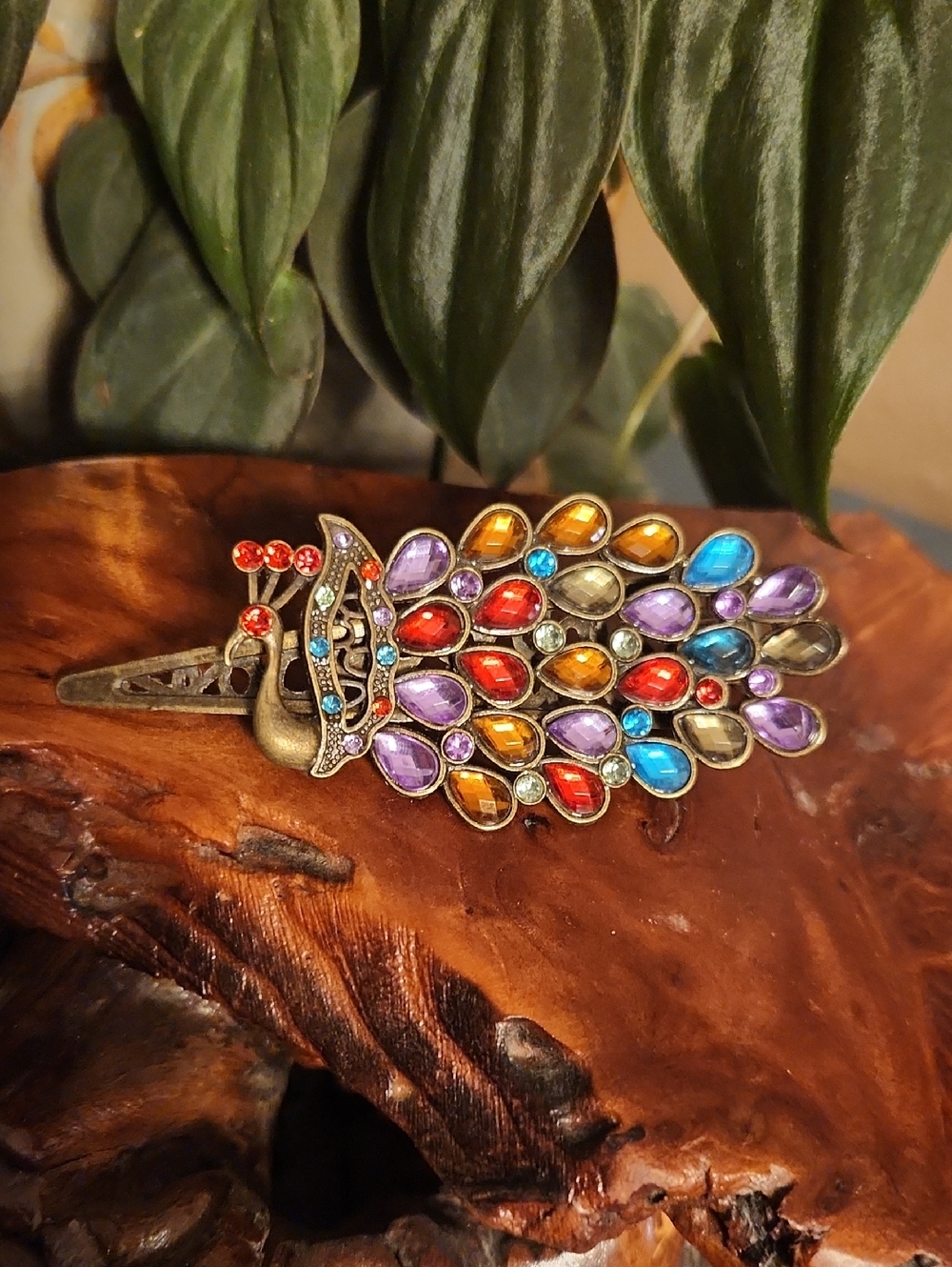 Peacock Hair Clip - Women's Hair Jewelry Bling